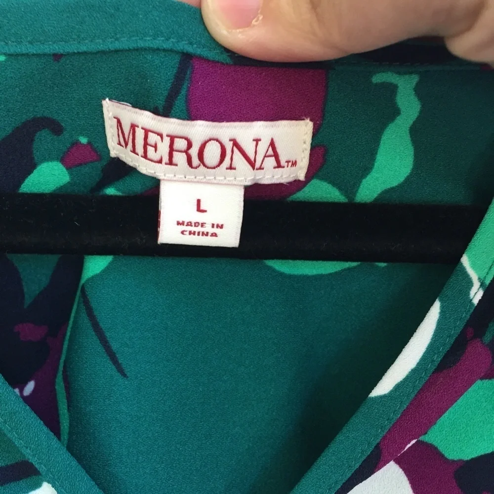 Merona floral emerald dress - Picture 4 of 5